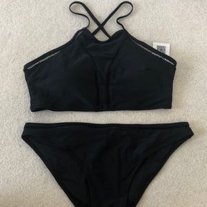 Black High Neck Bikini with Matching Bottoms